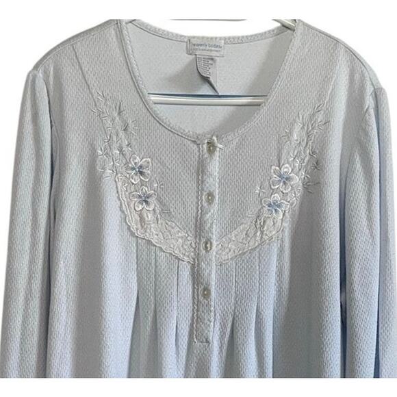 Vintage Heavenly Bodies Long Sleeve Nightgown Sz XL Romantic Cottagecore Gown - Picture 1 of 11